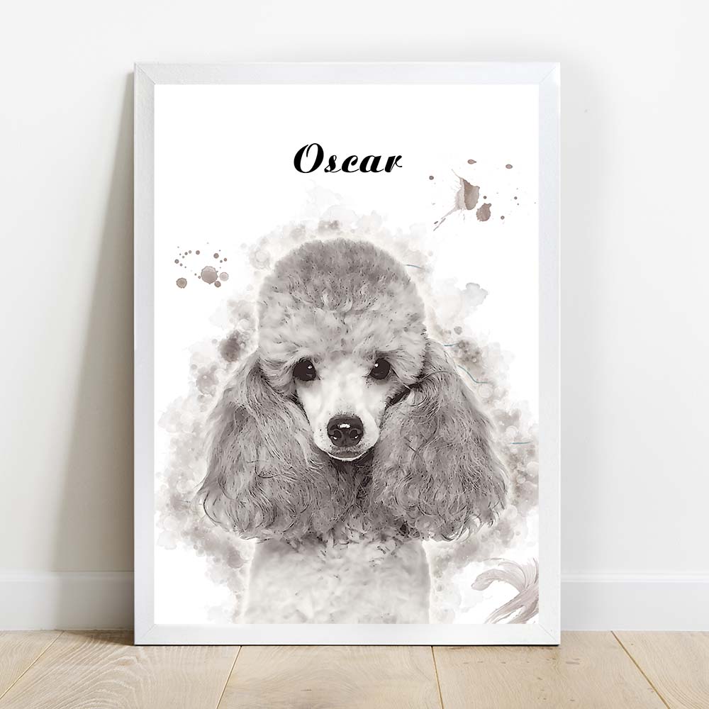 Custom Dog Portrait From Photo Digital Hand Painted Artwork