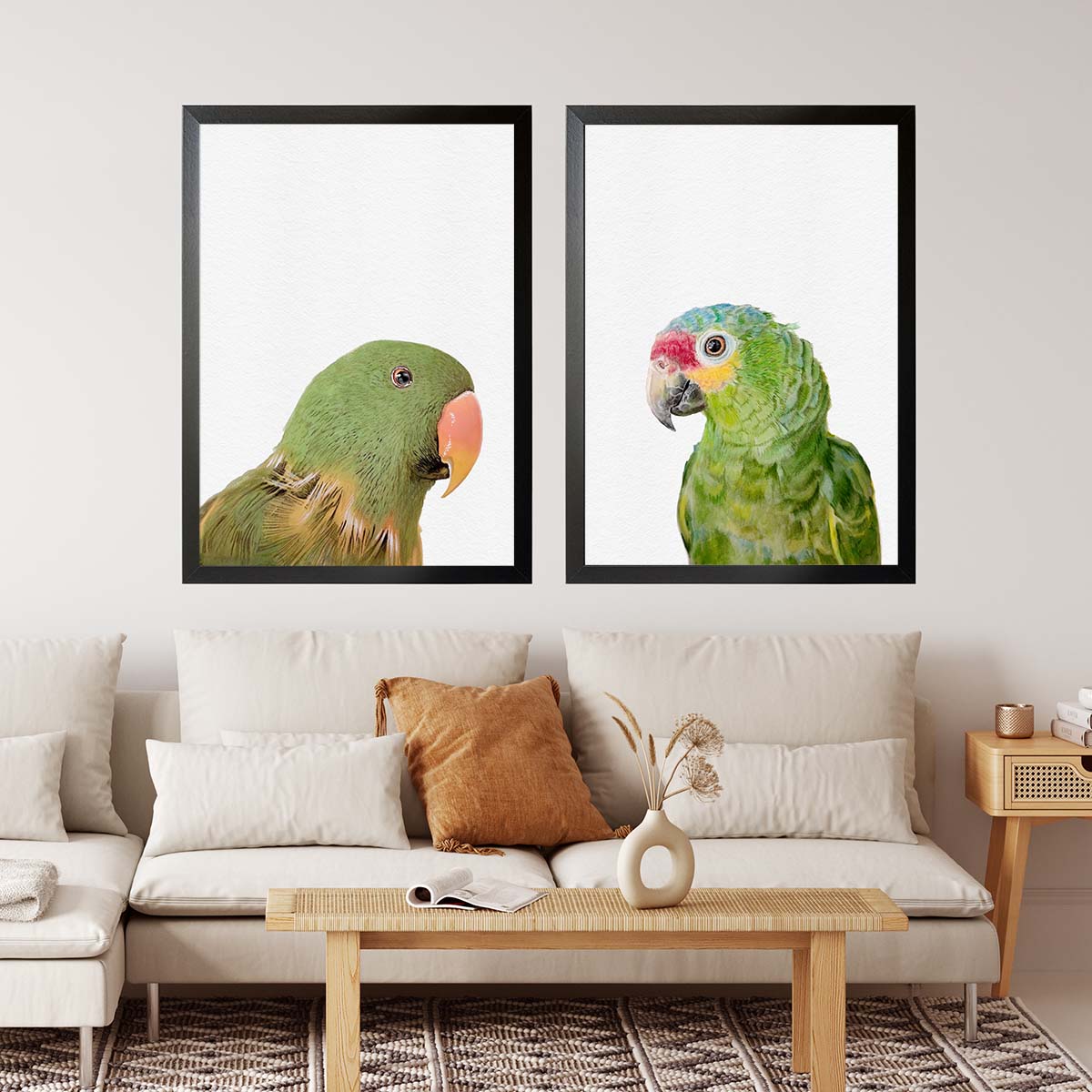 Custom Parrot Portrait From Photo 100% Watercolor Hand Painting Peekaboo