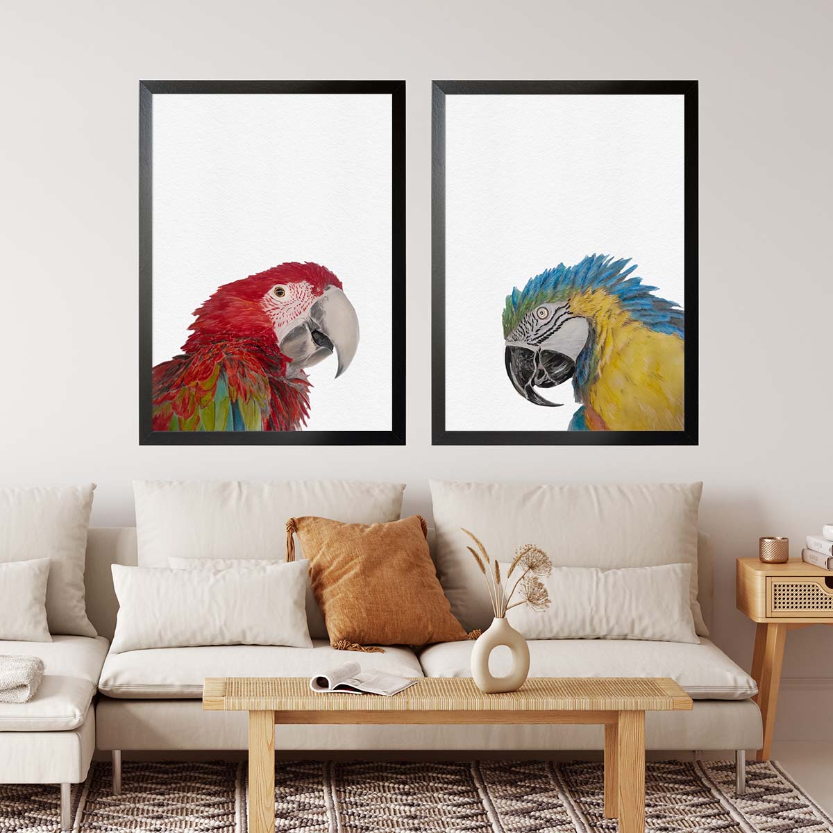 Custom Parrot Portrait From Photo 100% Watercolor Hand Painting Peekaboo