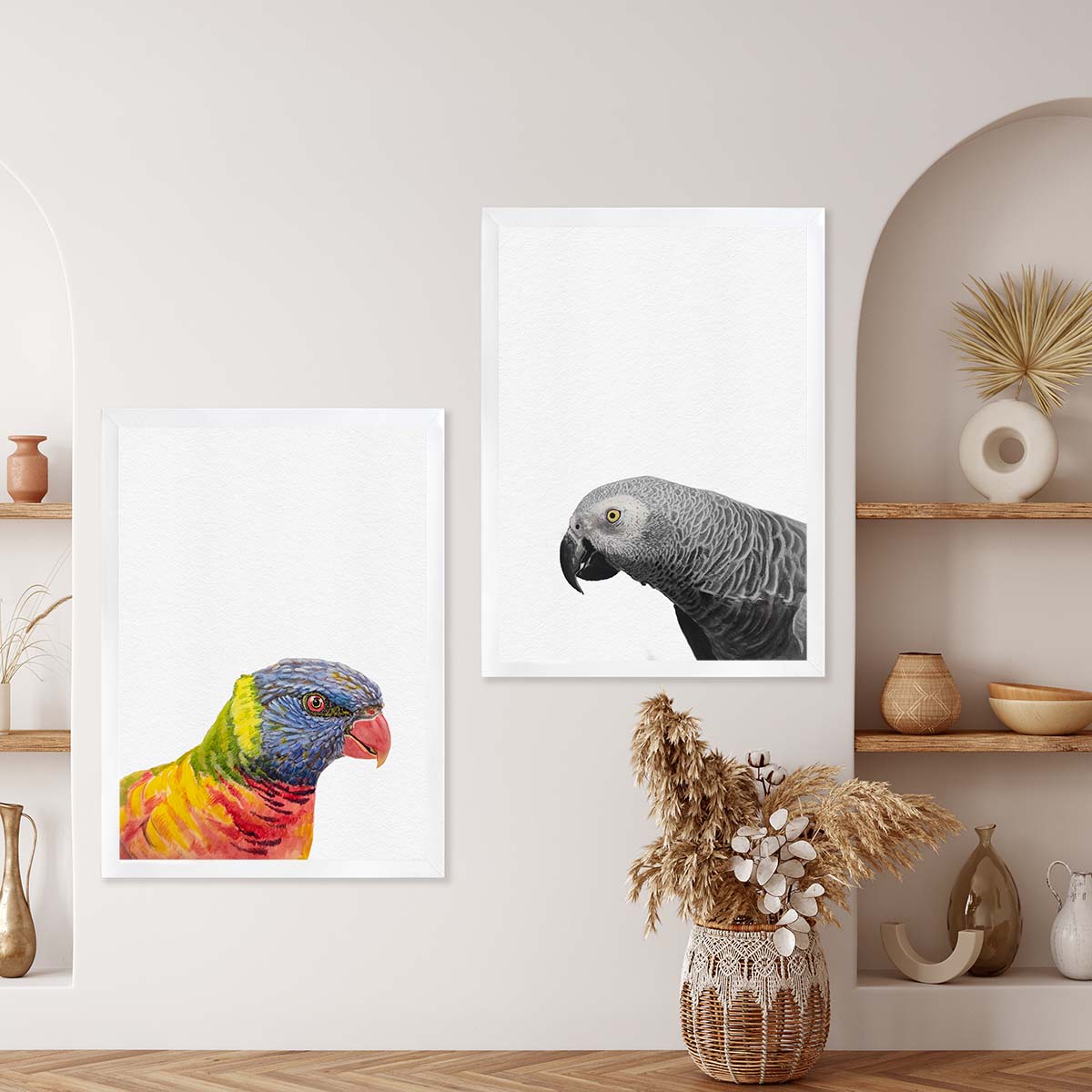 Custom Parrot Portrait From Photo 100% Watercolor Hand Painting Peekaboo
