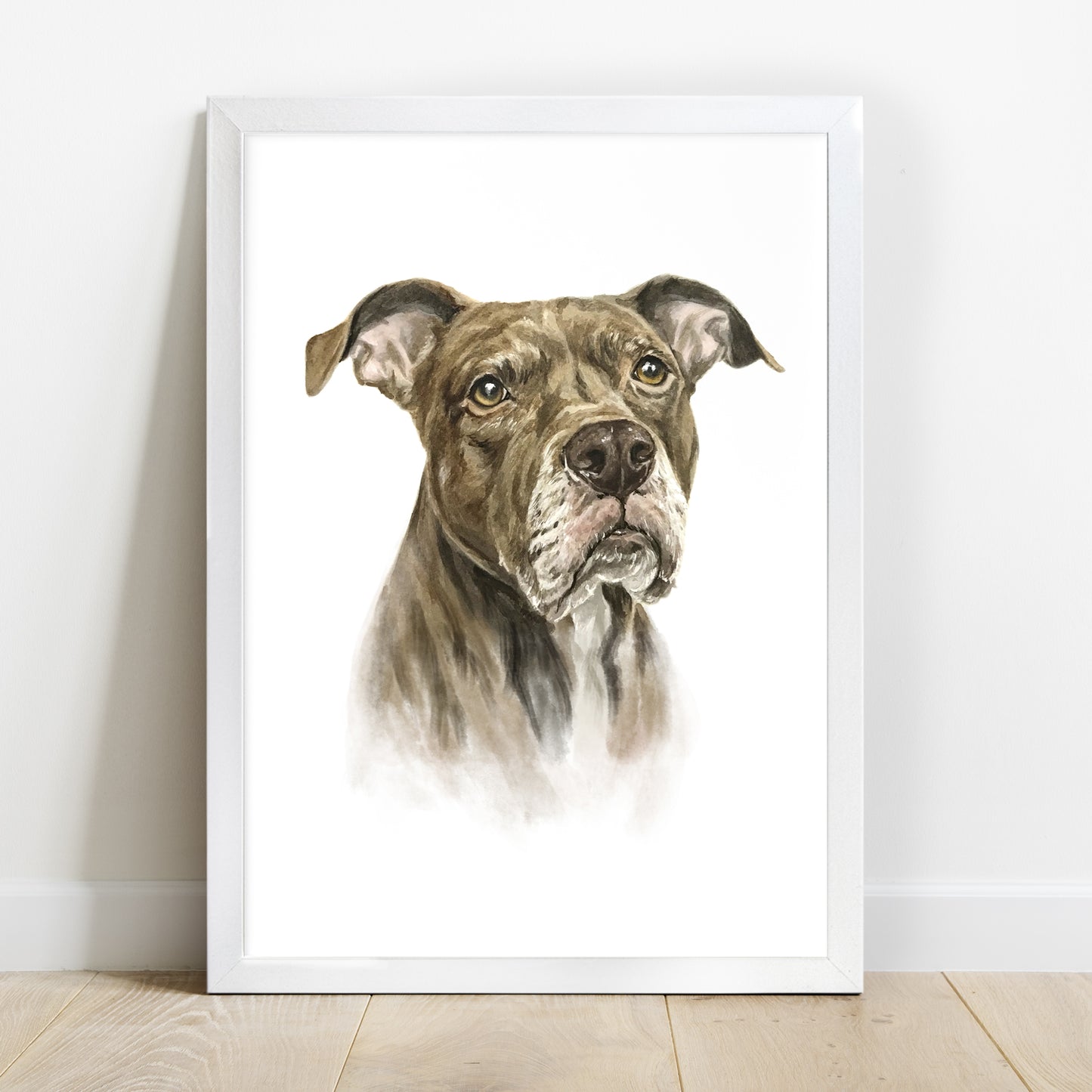 Custom Dog Portrait From Photo 100% Watercolor Hand Painting Classic