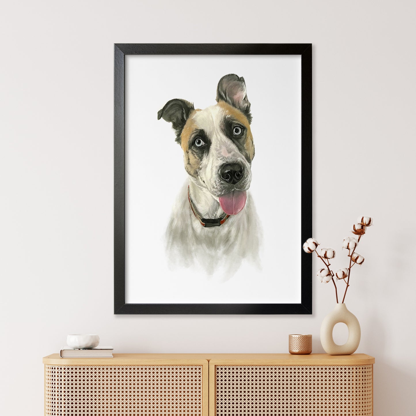 Custom Dog Portrait From Photo 100% Watercolor Hand Painting Classic