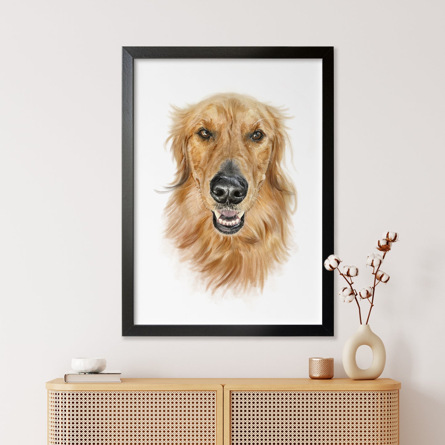 Custom Dog Portrait From Photo 100% Watercolor Hand Painting Classic
