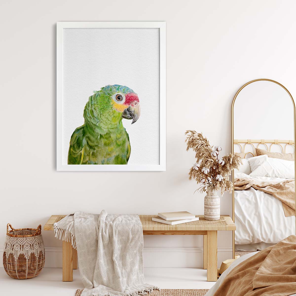 Custom Parrot Portrait From Photo 100% Watercolor Hand Painting Peekaboo
