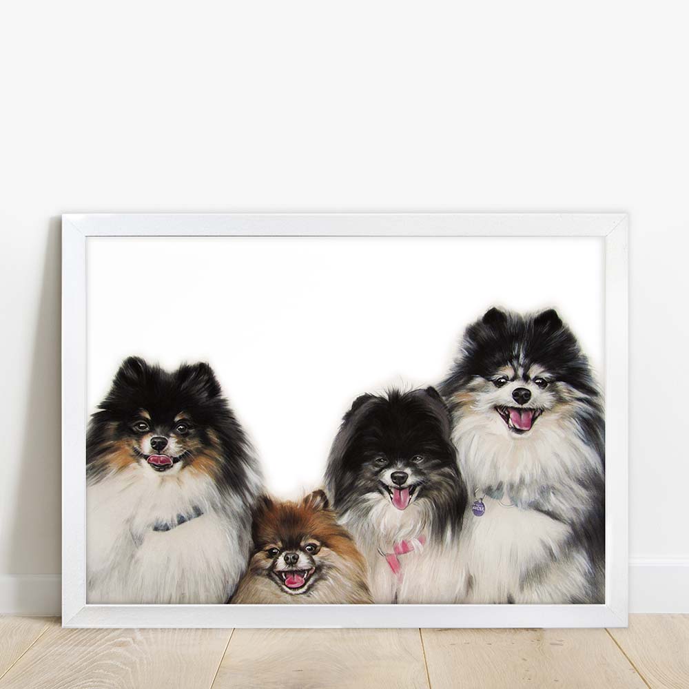 Custom Double Pet Portrait From Photo 100% Watercolor Hand Painting Peekaboo