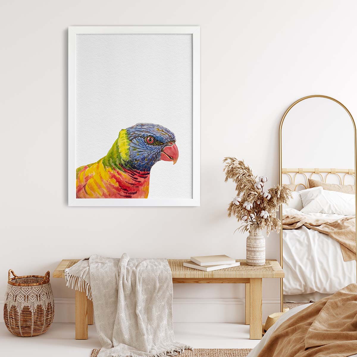 Custom Parrot Portrait From Photo 100% Watercolor Hand Painting Peekaboo