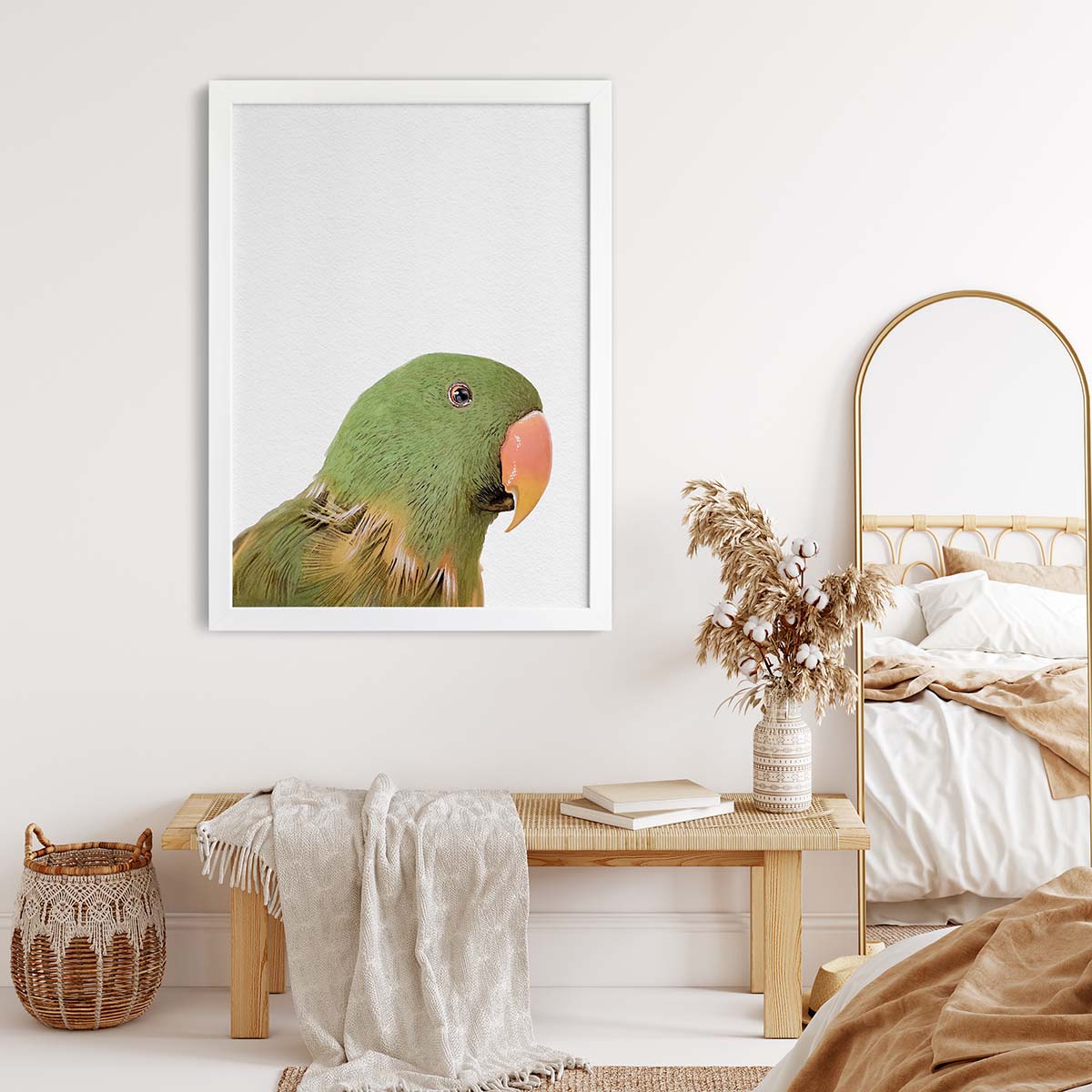 Custom Parrot Portrait From Photo 100% Watercolor Hand Painting Peekaboo