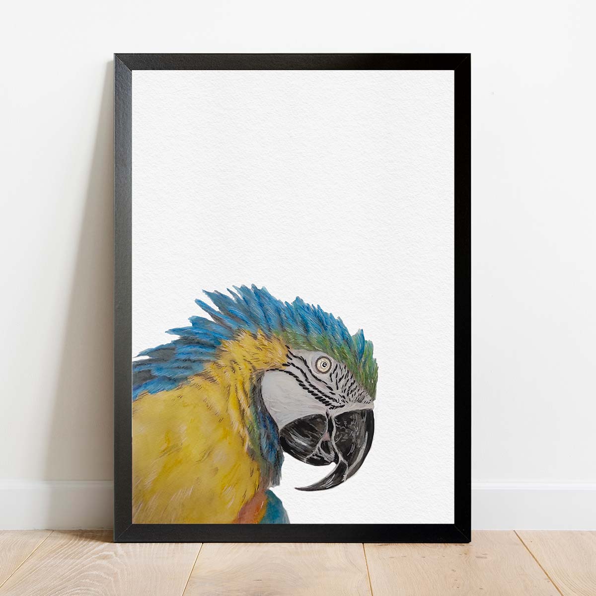 Custom Parrot Portrait From Photo 100% Watercolor Hand Painting Peekaboo