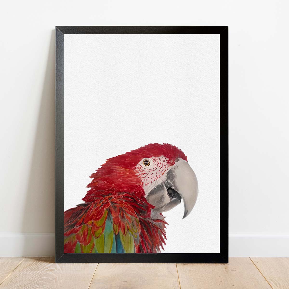 Custom Parrot Portrait From Photo 100% Watercolor Hand Painting Peekaboo
