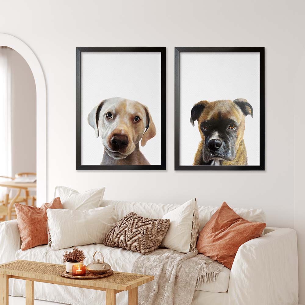 Personalized Pet Portrait From Photo 100% Hand-Painted With ACRYLIC Paints Peekaboo