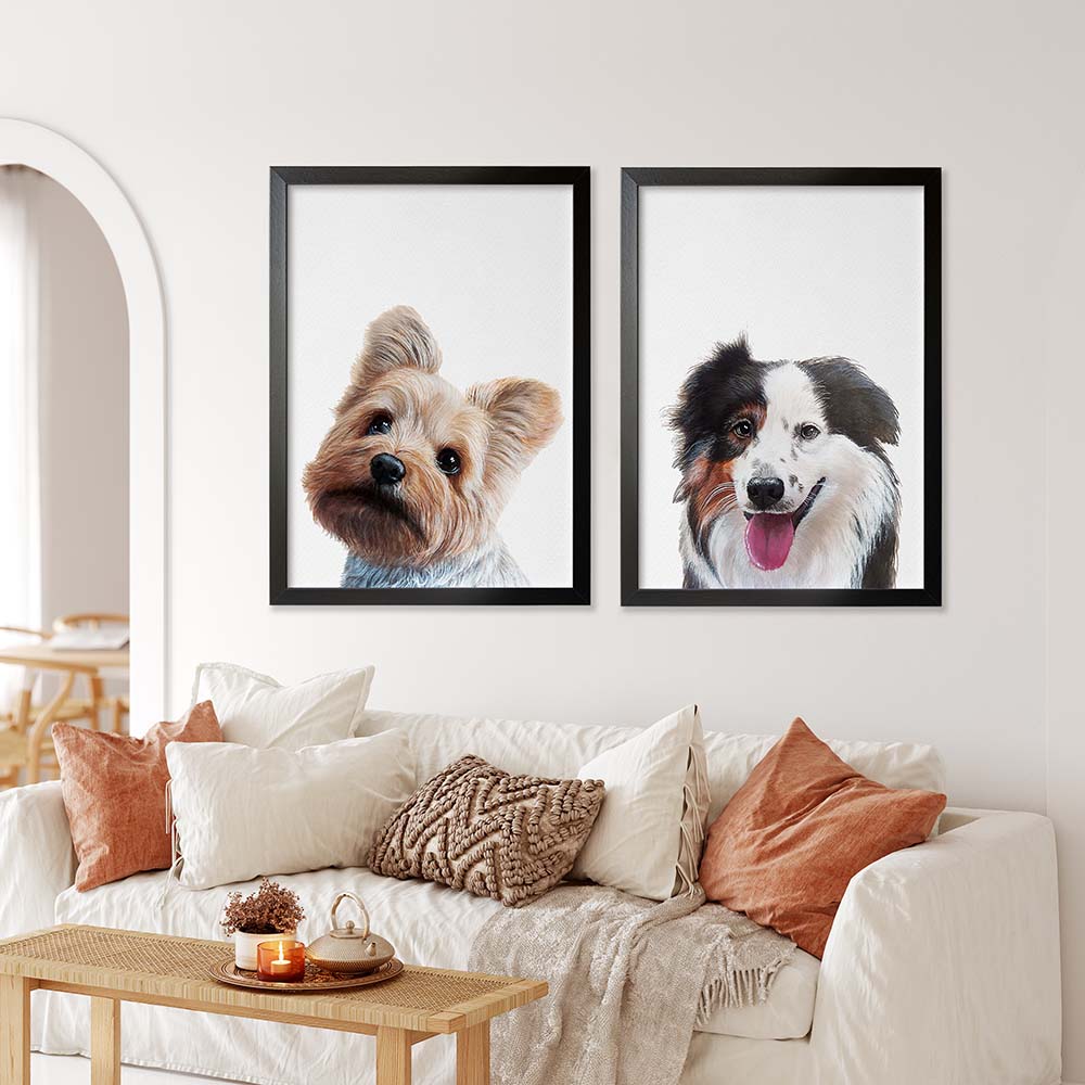 Personalized Pet Portrait From Photo 100% Hand-Painted With ACRYLIC Paints Peekaboo