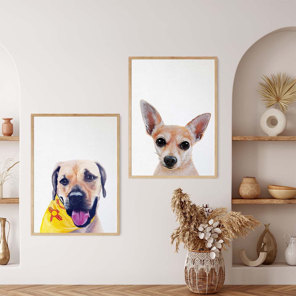 Personalized Pet Portrait From Photo 100% Hand-Painted With ACRYLIC Paints Peekaboo