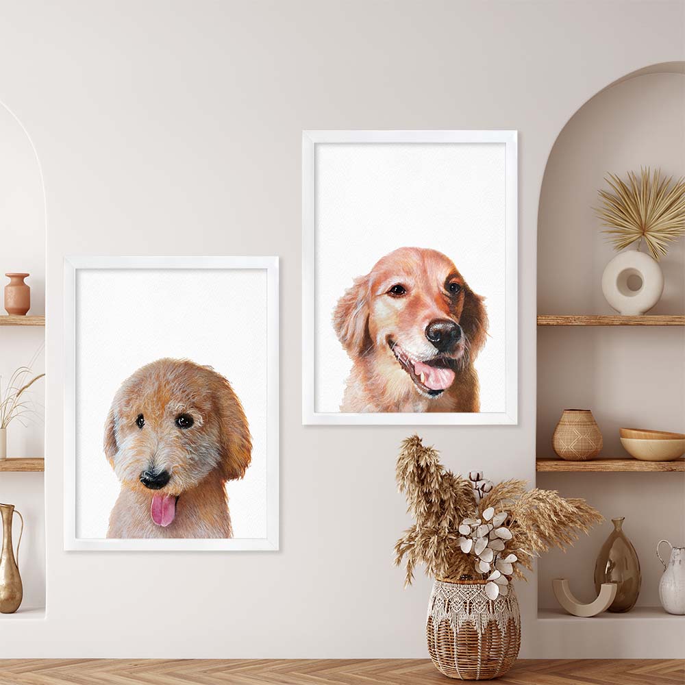 Personalized Pet Portrait From Photo 100% Hand-Painted With ACRYLIC Paints Peekaboo