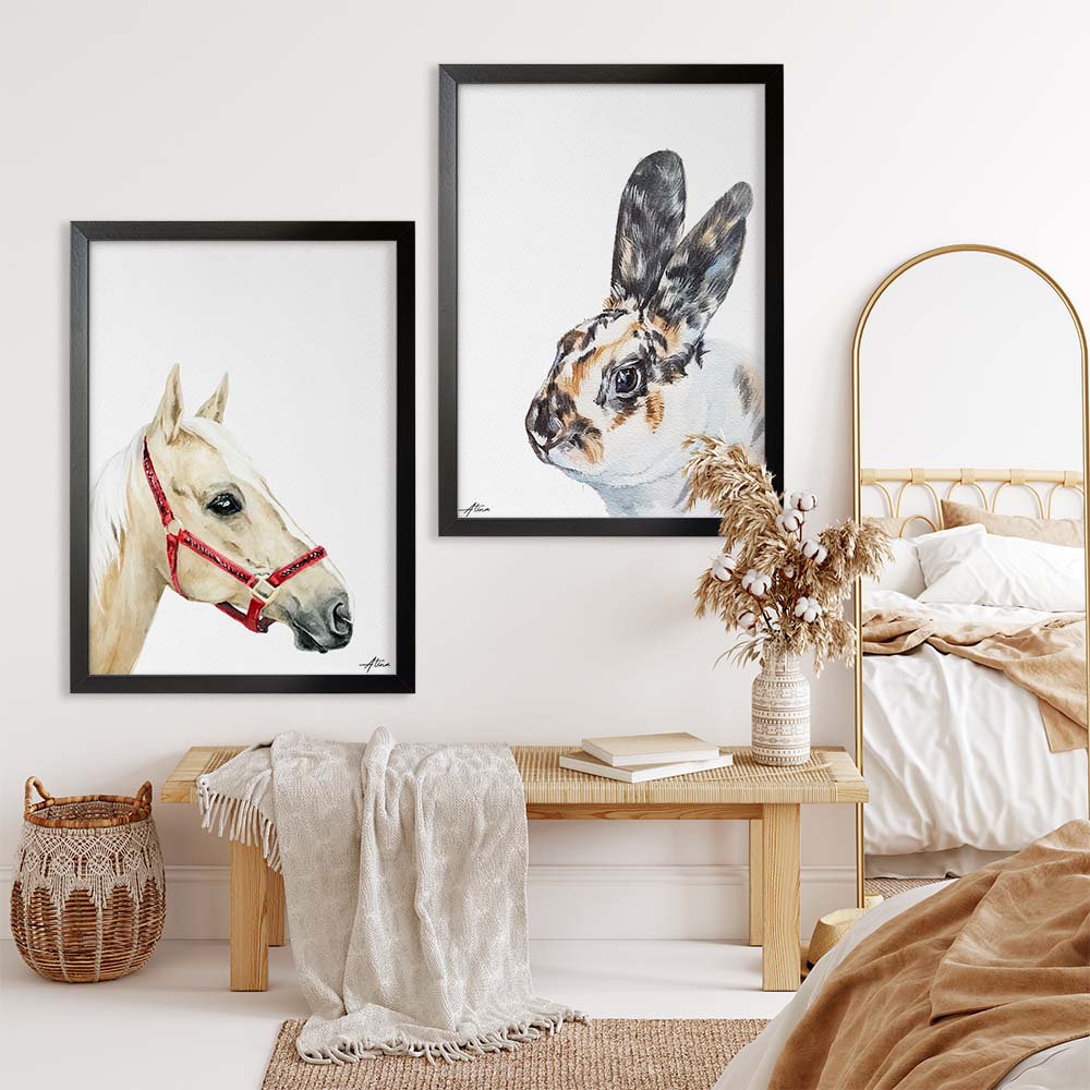 Custom Made Animal Portrait From Photo, Unique Hand Painted Watercolor Artwork