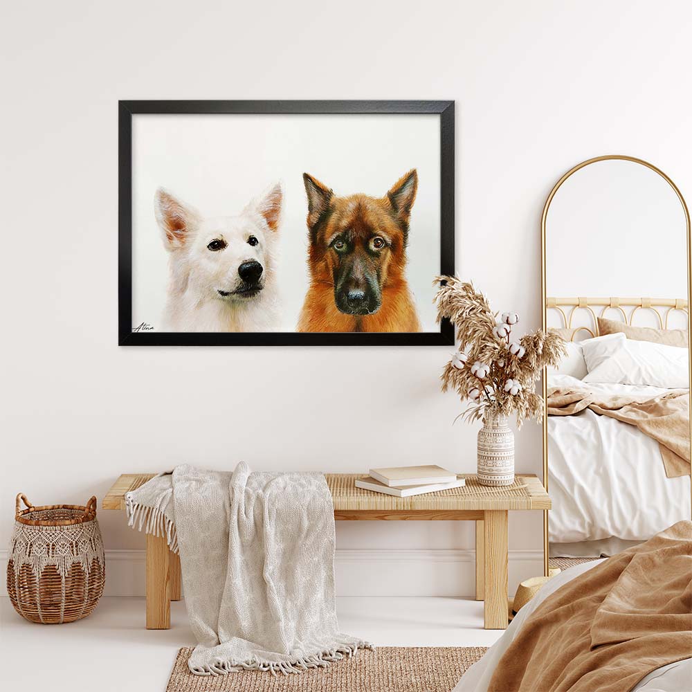 Personalized Pet Portrait From Photo 100% Hand-Painted With ACRYLIC Paints Peekaboo