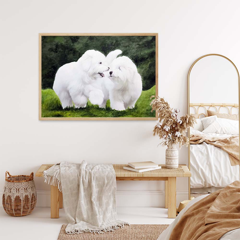 Custom Pet Portrait WITH BACKGROUND From Photo 100% Hand Painted