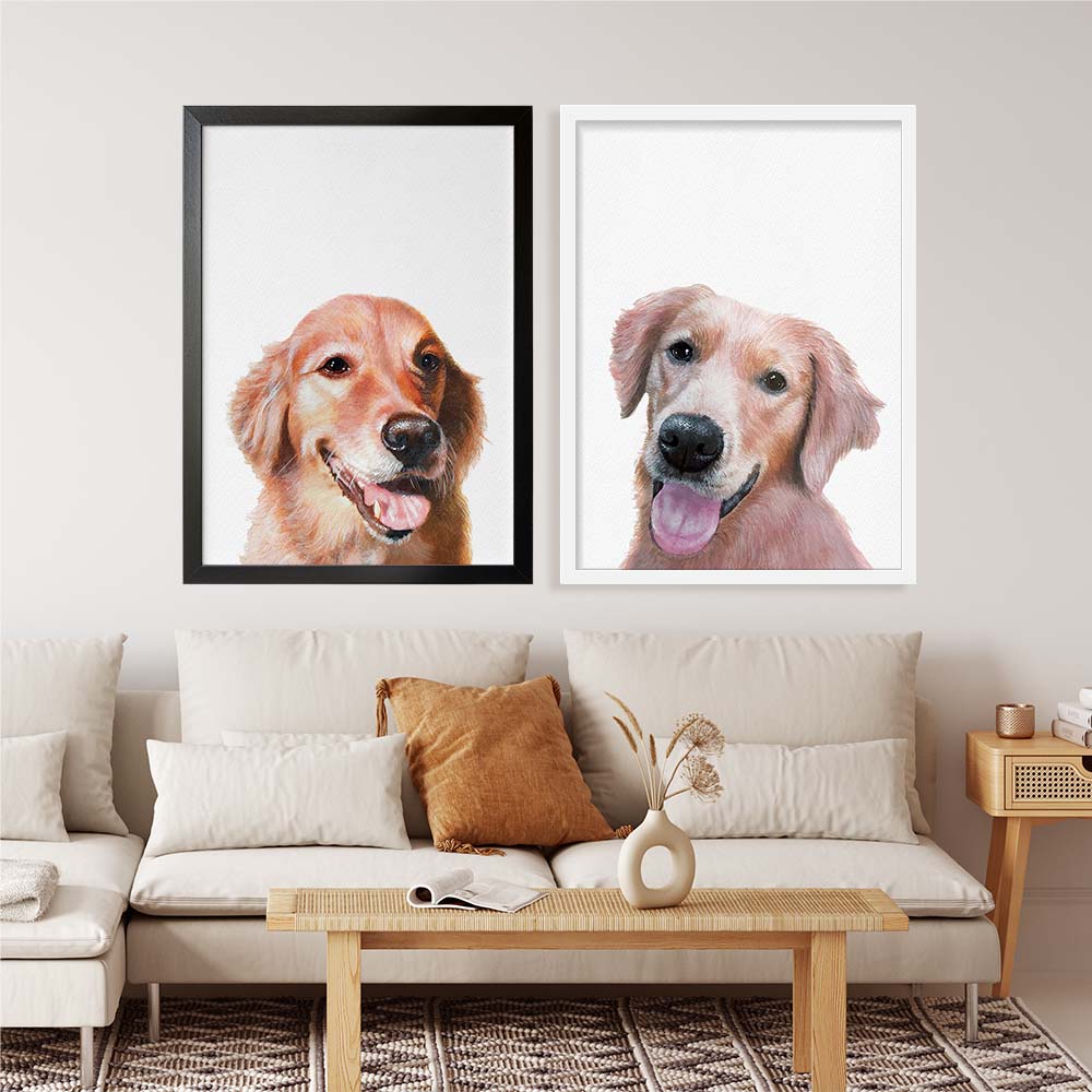 Personalized Pet Portrait From Photo 100% Hand-Painted With ACRYLIC Paints Peekaboo