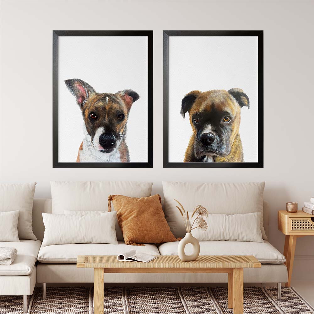 Personalized Pet Portrait From Photo 100% Hand-Painted With ACRYLIC Paints Peekaboo