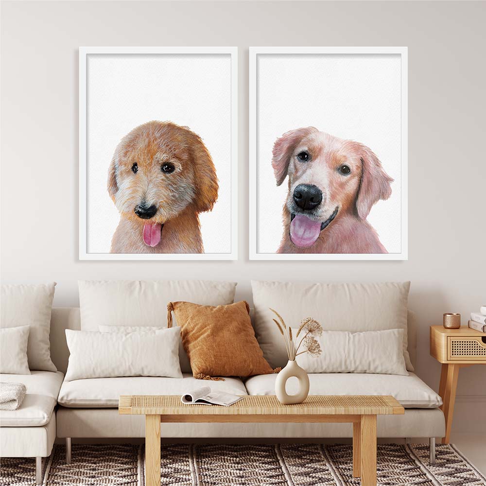 Personalized Pet Portrait From Photo 100% Hand-Painted With ACRYLIC Paints Peekaboo