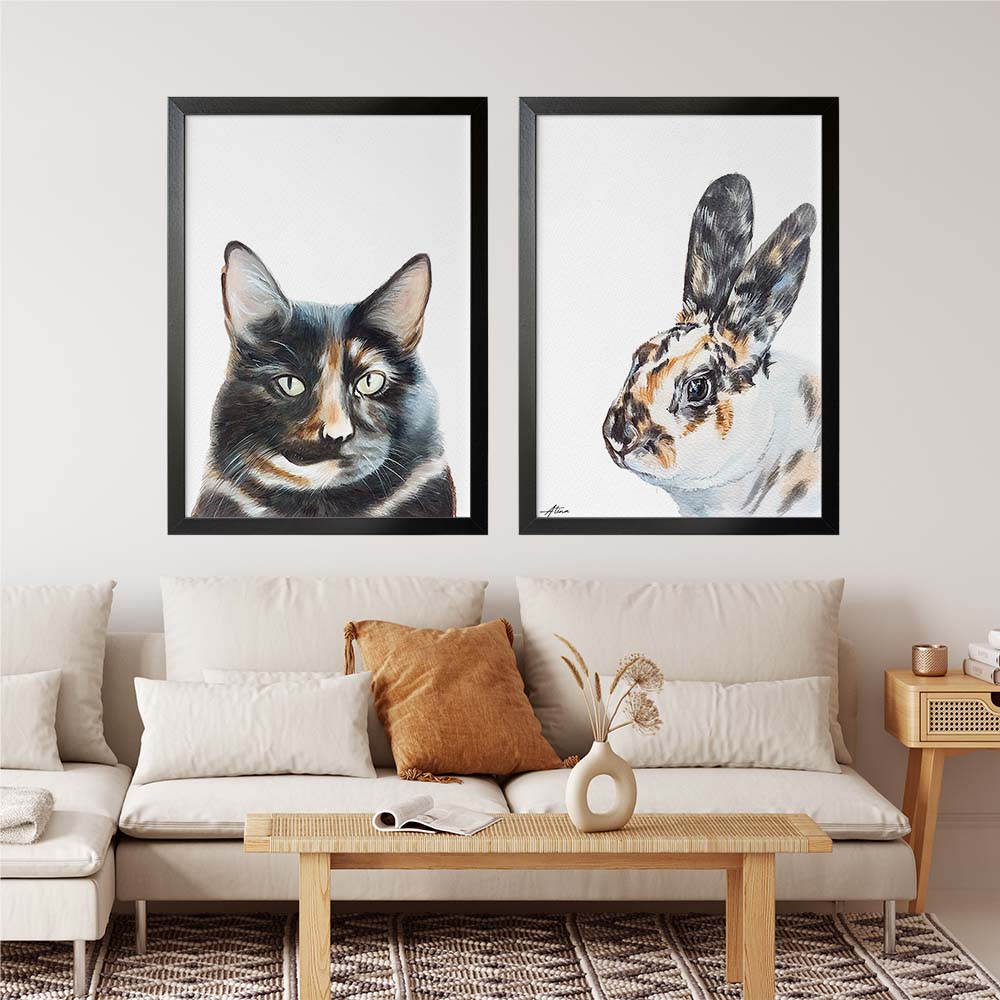 Custom Made Animal Portrait From Photo, Unique Hand Painted Watercolor Artwork