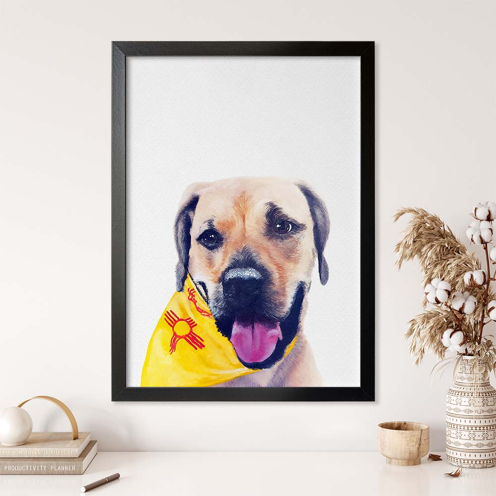 Personalized Pet Portrait From Photo 100% Hand-Painted With ACRYLIC Paints Peekaboo