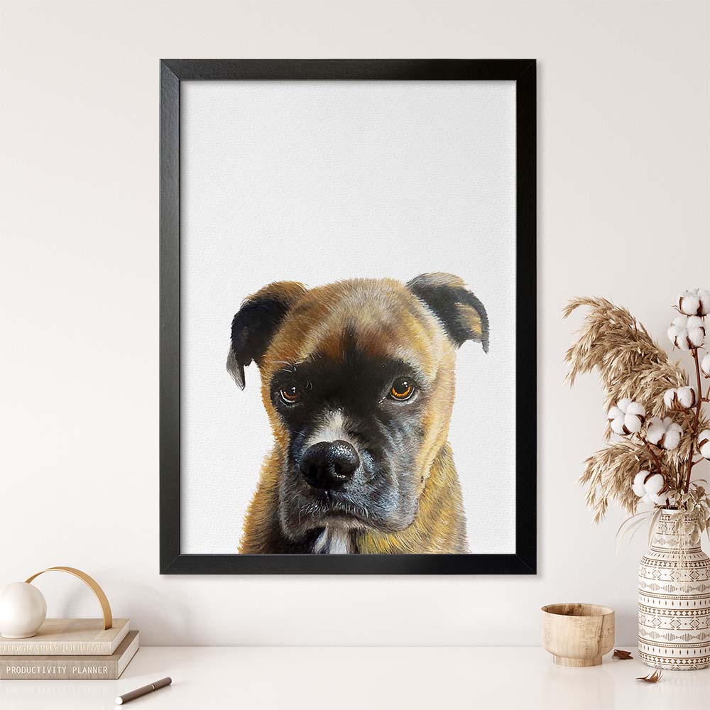 Personalized Pet Portrait From Photo 100% Hand-Painted With ACRYLIC Paints Peekaboo