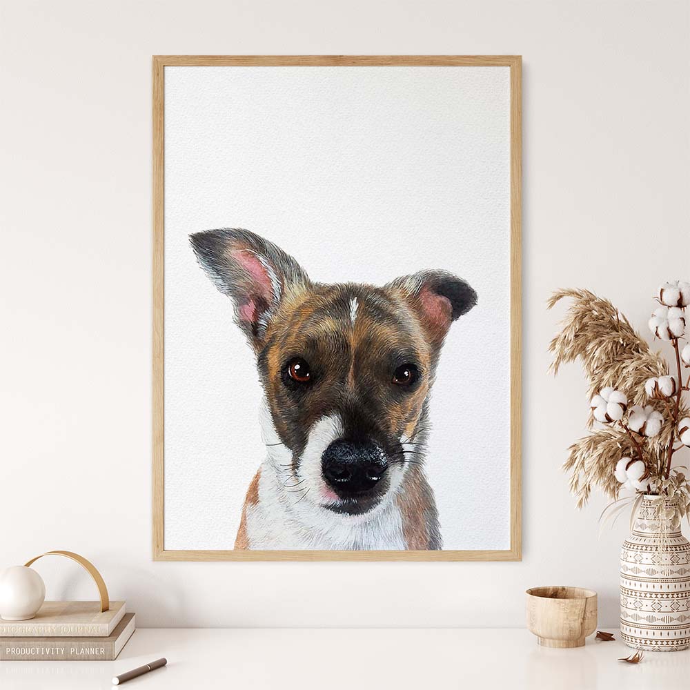 Personalized Pet Portrait From Photo 100% Hand-Painted With ACRYLIC Paints Peekaboo