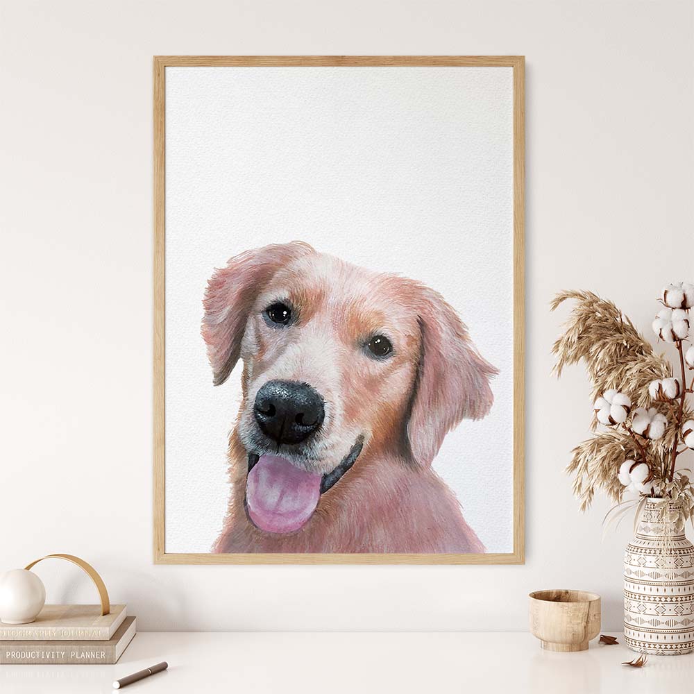 Personalized Pet Portrait From Photo 100% Hand-Painted With ACRYLIC Paints Peekaboo