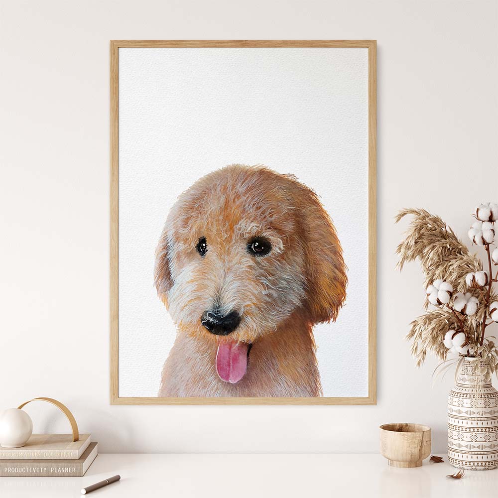 Personalized Pet Portrait From Photo 100% Hand-Painted With ACRYLIC Paints Peekaboo