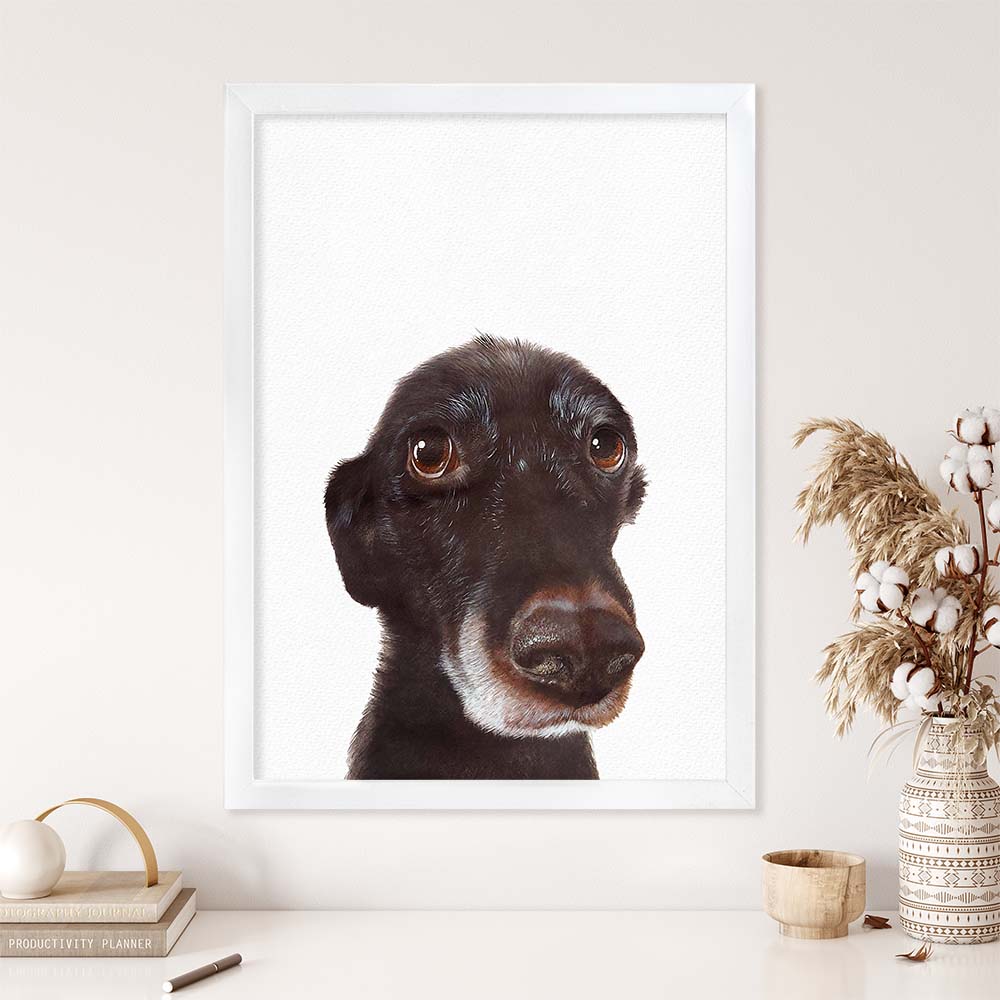 Personalized Pet Portrait From Photo 100% Hand-Painted With ACRYLIC Paints Peekaboo