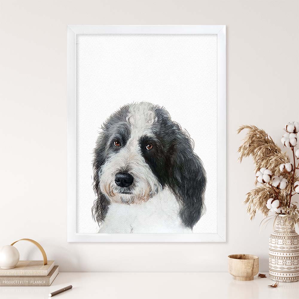 Personalized Pet Portrait From Photo 100% Hand-Painted With ACRYLIC Paints Peekaboo