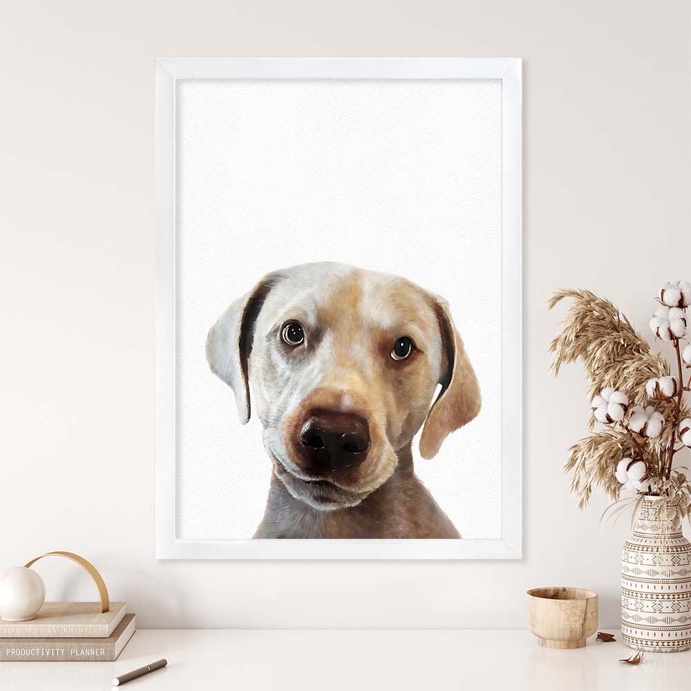 Personalized Pet Portrait From Photo 100% Hand-Painted With ACRYLIC Paints Peekaboo