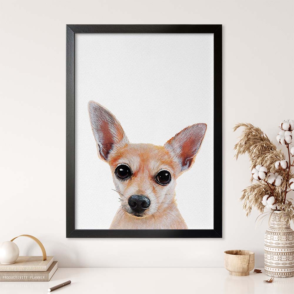 Personalized Pet Portrait From Photo 100% Hand-Painted With ACRYLIC Paints Peekaboo