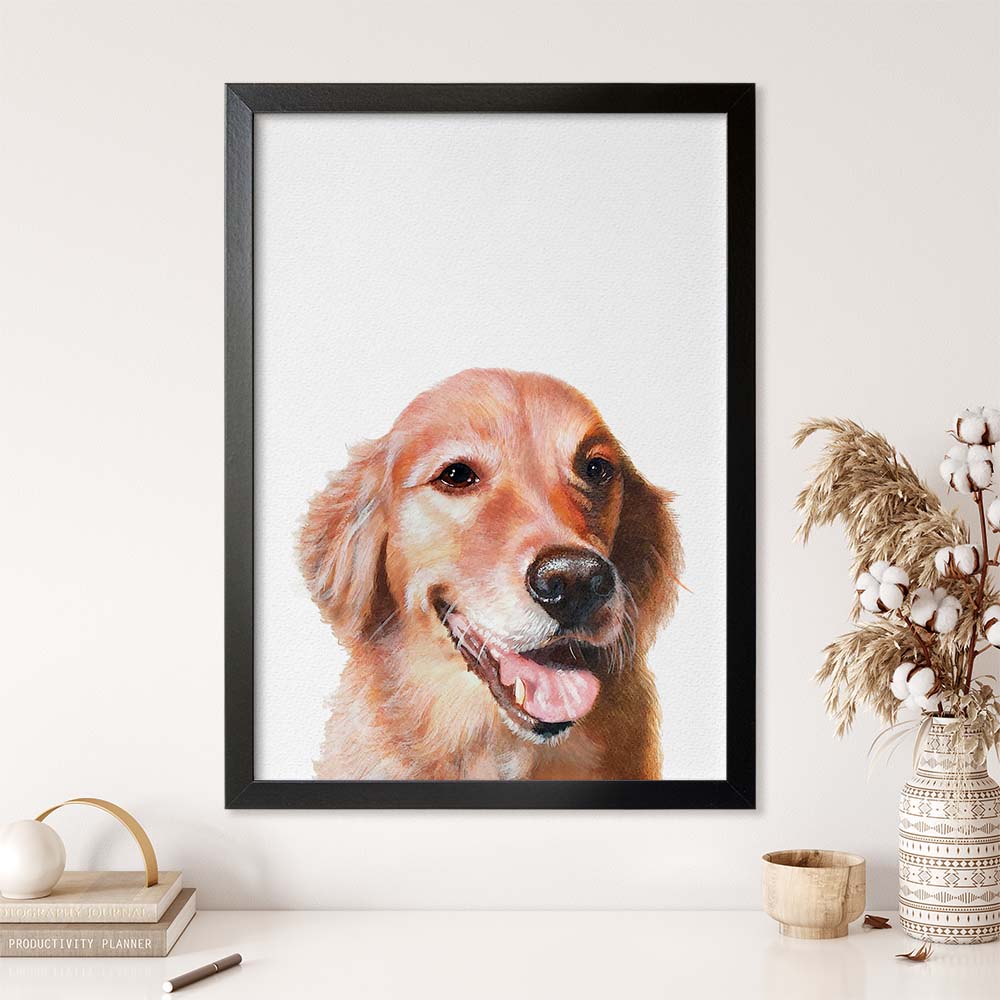 Personalized Pet Portrait From Photo 100% Hand-Painted With ACRYLIC Paints Peekaboo