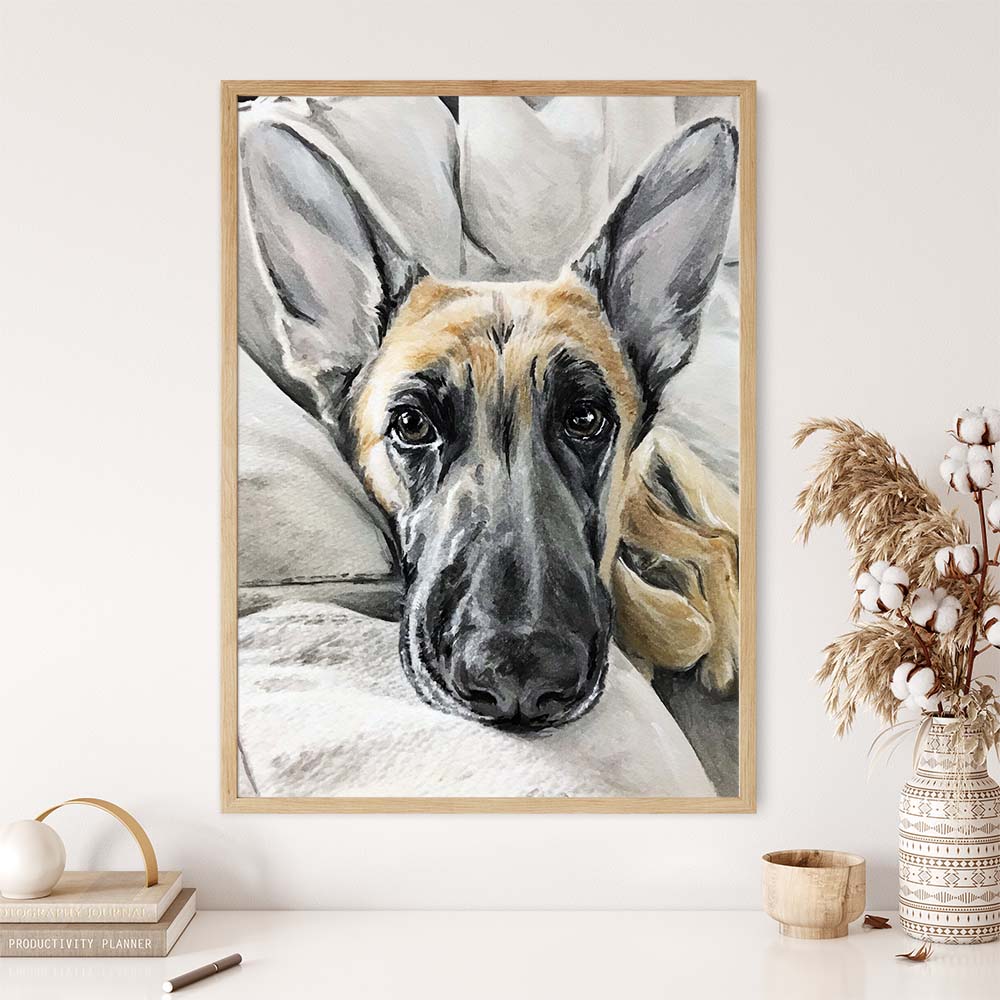 Custom Pet Portrait WITH BACKGROUND From Photo 100% Hand Painted