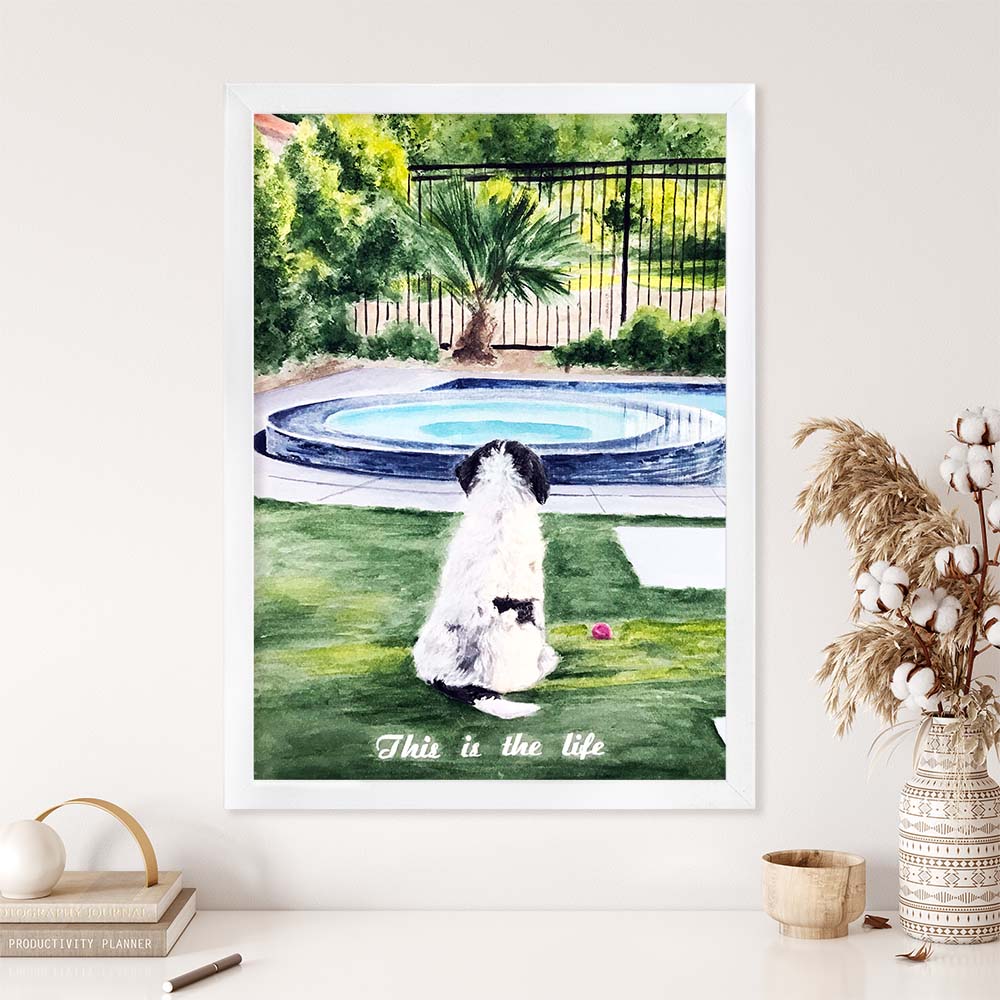 Custom Pet Portrait WITH BACKGROUND From Photo 100% Hand Painted