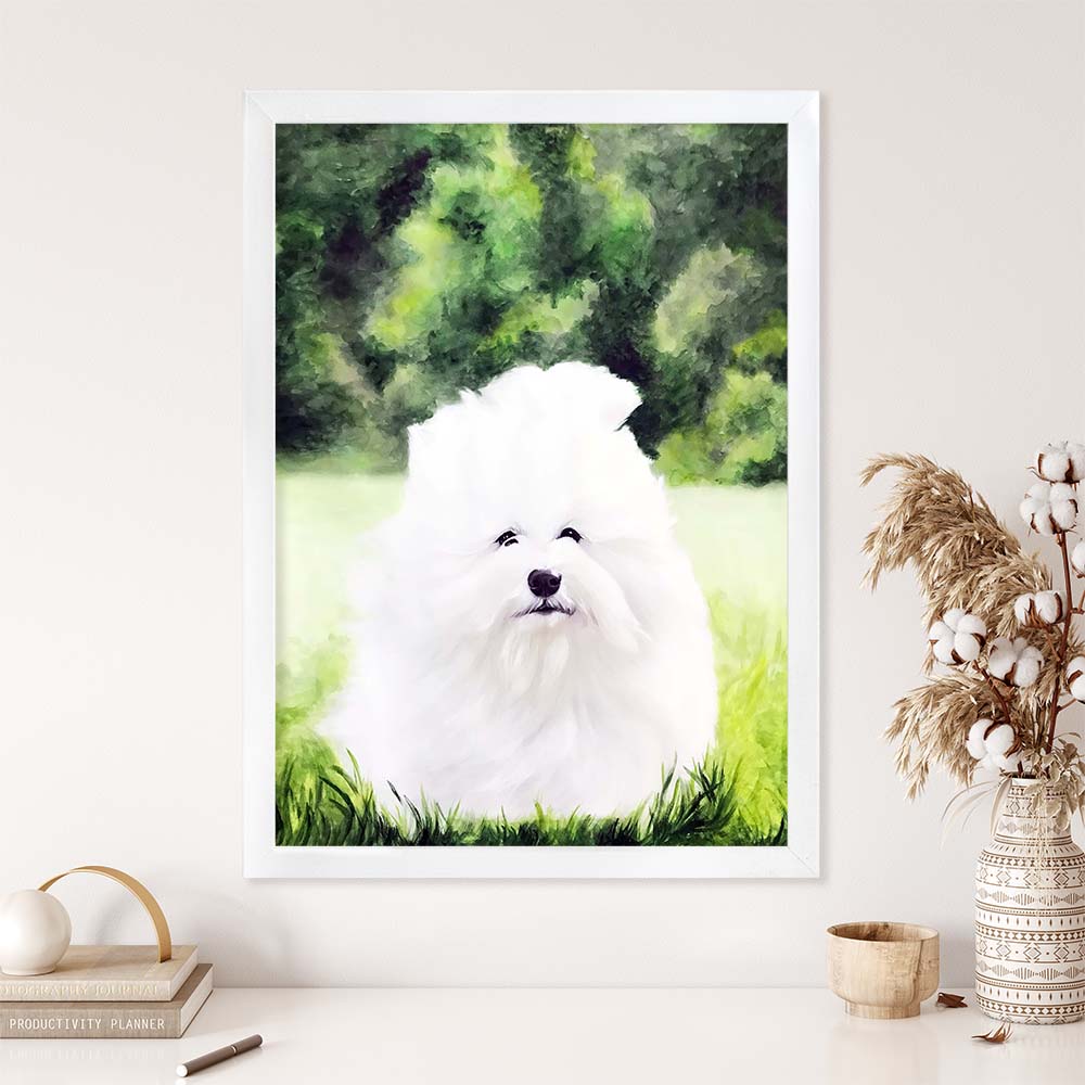 Custom Pet Portrait WITH BACKGROUND From Photo 100% Hand Painted