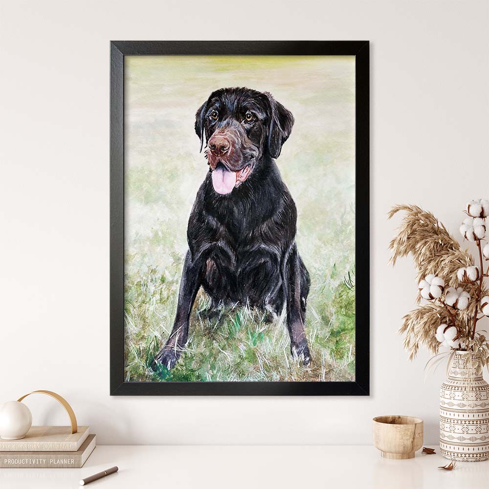 Custom Pet Portrait WITH BACKGROUND From Photo 100% Hand Painted