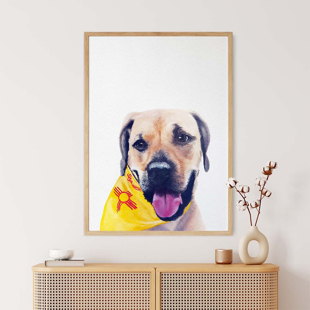 Personalized Pet Portrait From Photo 100% Hand-Painted With ACRYLIC Paints Peekaboo