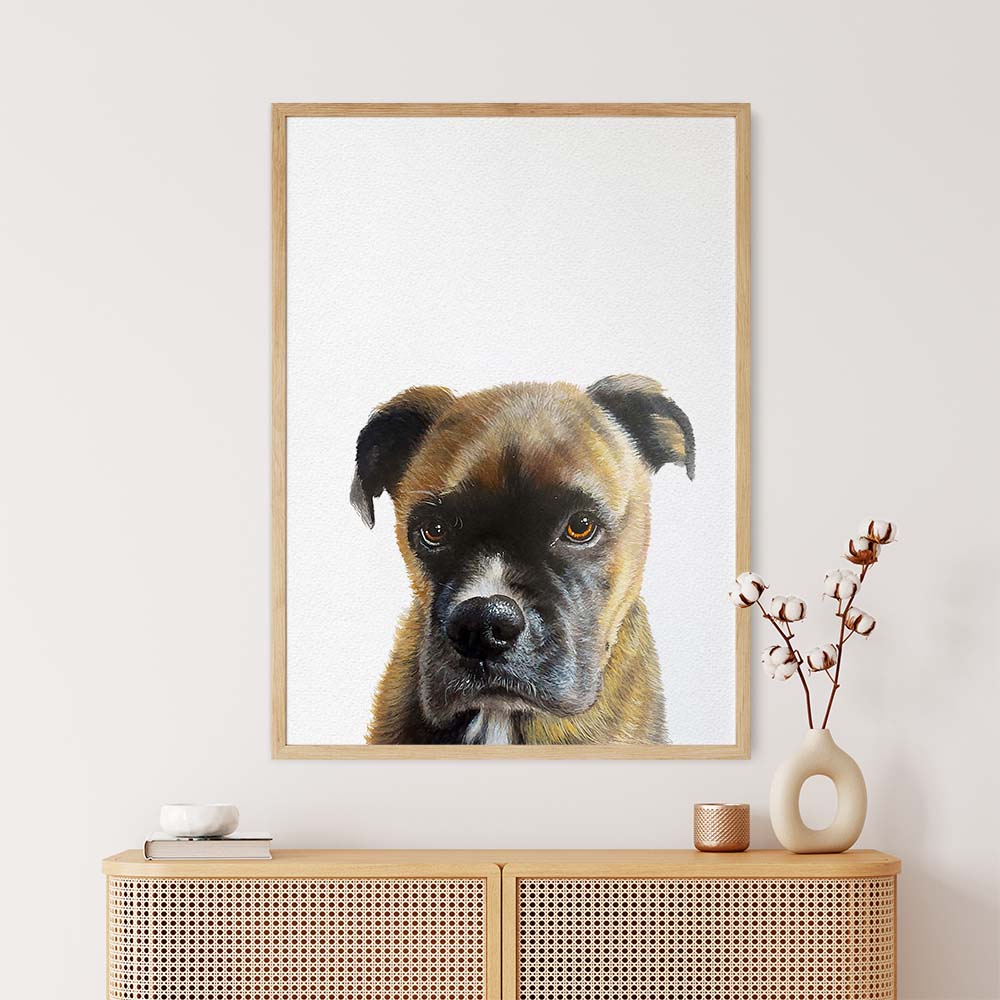 Personalized Pet Portrait From Photo 100% Hand-Painted With ACRYLIC Paints Peekaboo
