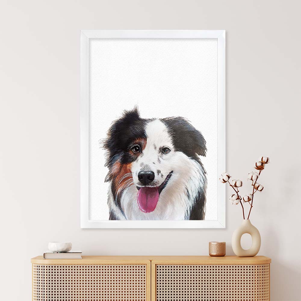 Personalized Pet Portrait From Photo 100% Hand-Painted With ACRYLIC Paints Peekaboo