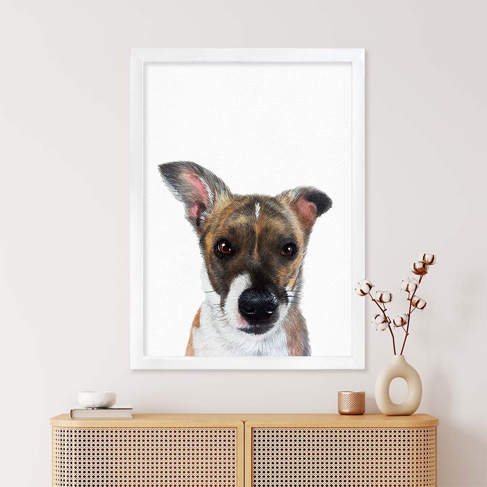 Personalized Pet Portrait From Photo 100% Hand-Painted With ACRYLIC Paints Peekaboo