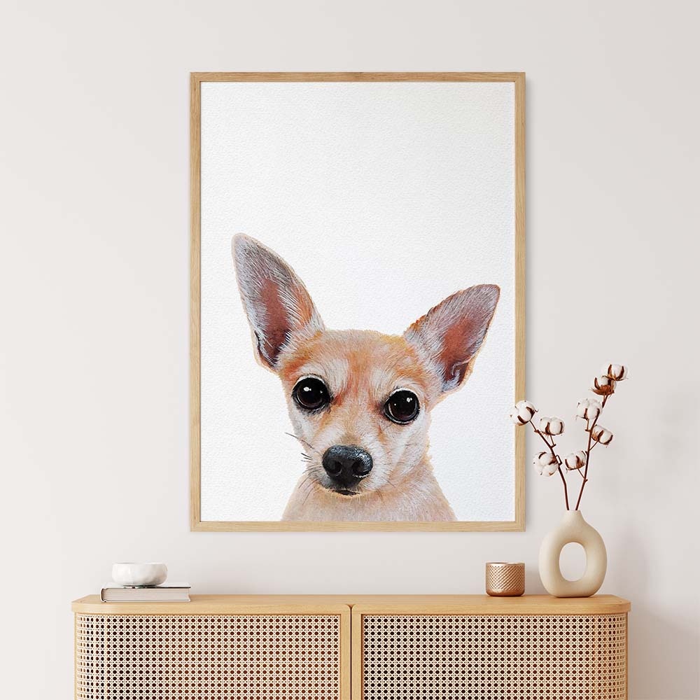Personalized Pet Portrait From Photo 100% Hand-Painted With ACRYLIC Paints Peekaboo