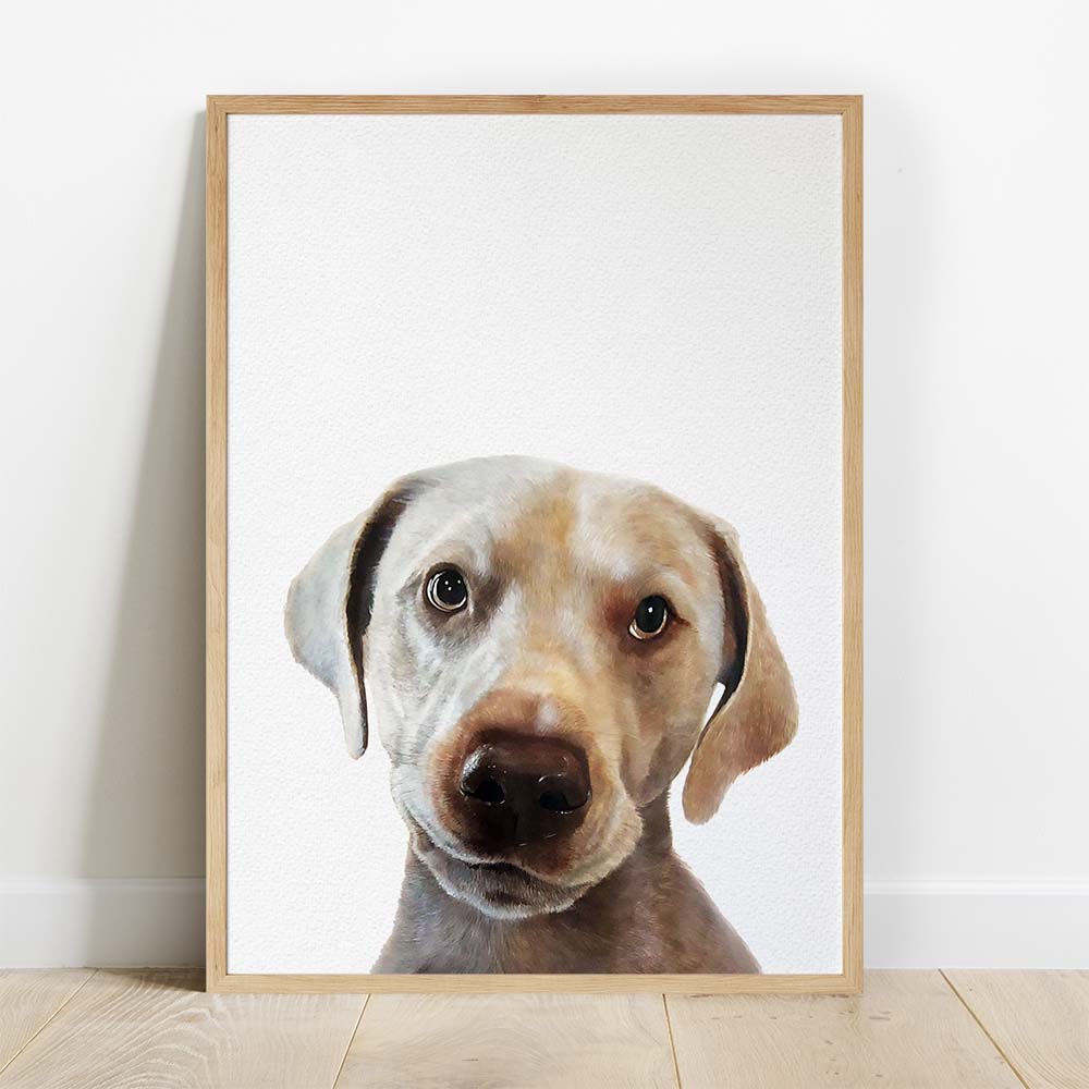 Personalized Pet Portrait From Photo 100% Hand-Painted With ACRYLIC Paints Peekaboo
