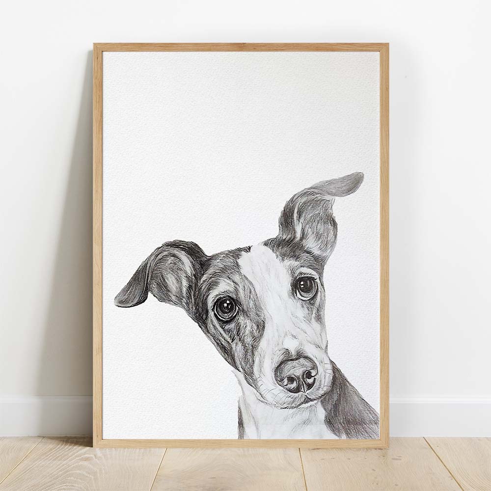 GRAPHITE-PENCILS Personalized Pet Portrait From Photo 100% Hand-Painted