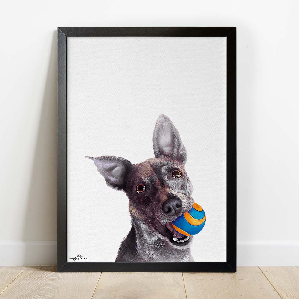 HILARIOUS Custom Pet Portrait From Photo 100% Watercolor Hand Painting Peekaboo