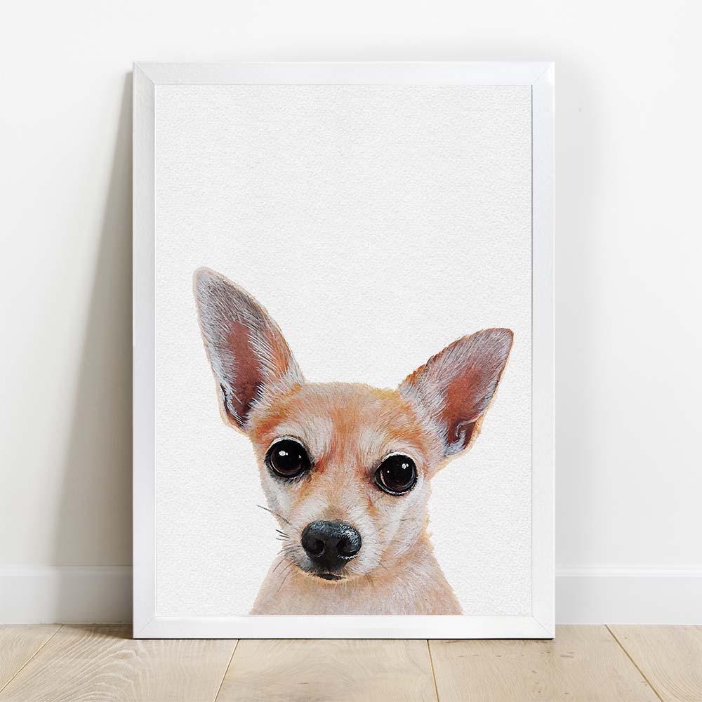 Personalized Pet Portrait From Photo 100% Hand-Painted With ACRYLIC Paints Peekaboo