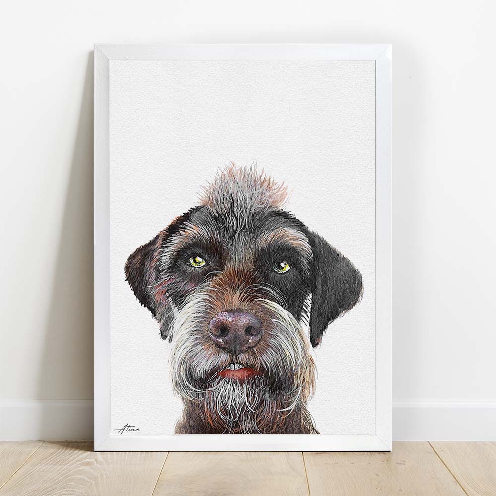 HILARIOUS Custom Pet Portrait From Photo 100% Watercolor Hand Painting Peekaboo