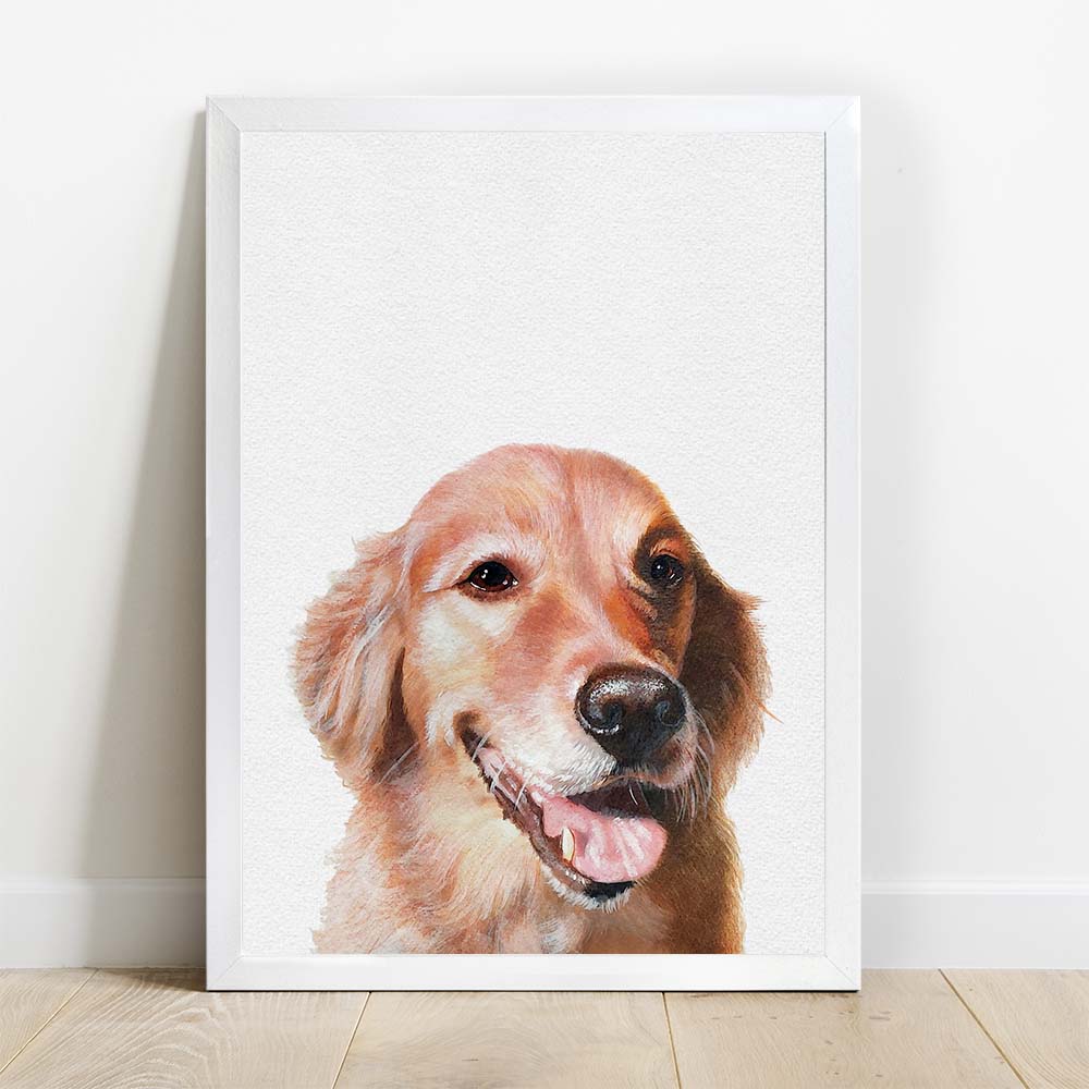 Personalized Pet Portrait From Photo 100% Hand-Painted With ACRYLIC Paints Peekaboo