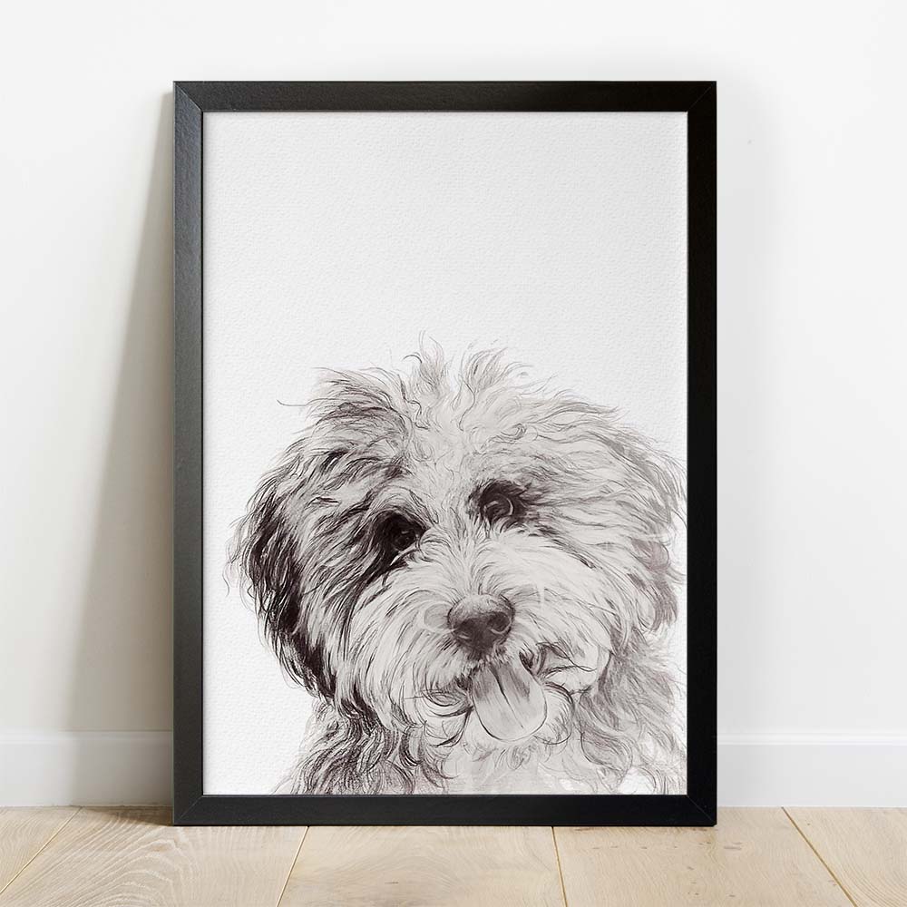 GRAPHITE-PENCILS Personalized Pet Portrait From Photo 100% Hand-Painted